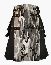 Urban Camo Gothic Utility Kilt in Black - Scottish Kilt Jacket™ USA-UK